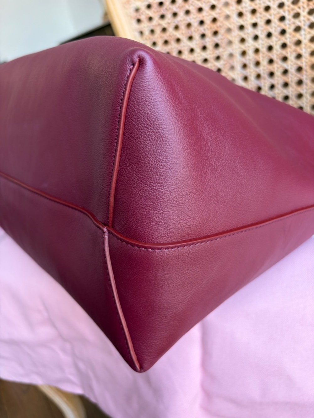 Mansur Gavriel Large Maxi Candy Hobo Leather Bag Red Oxblood - Picture 9 of 12